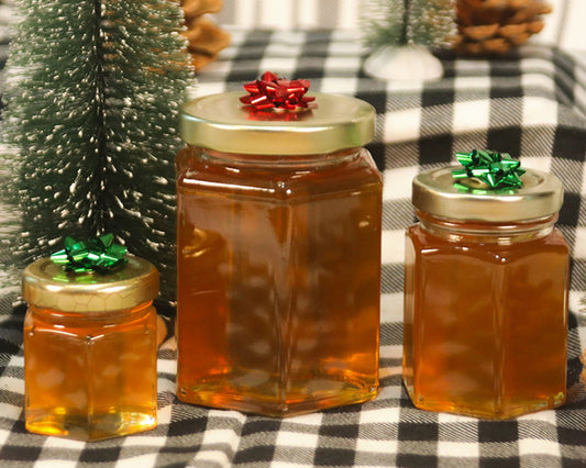 3 jars of golden honey