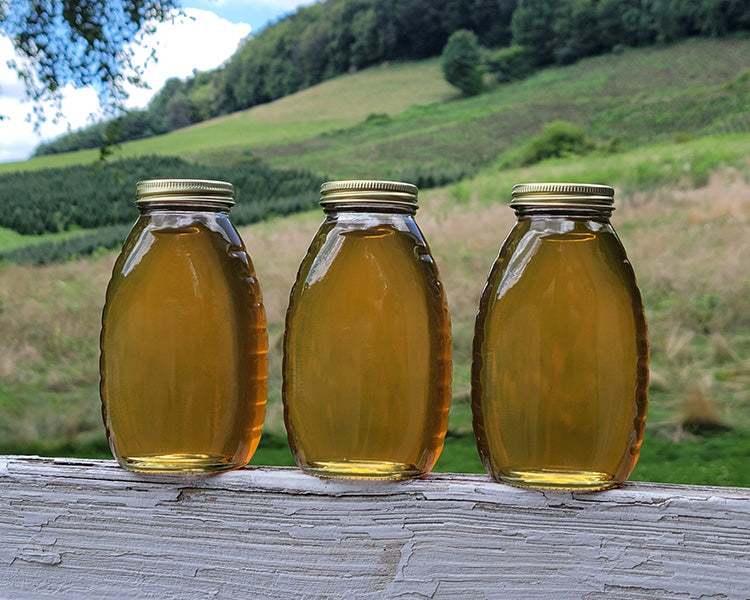 3 jars of golden honey